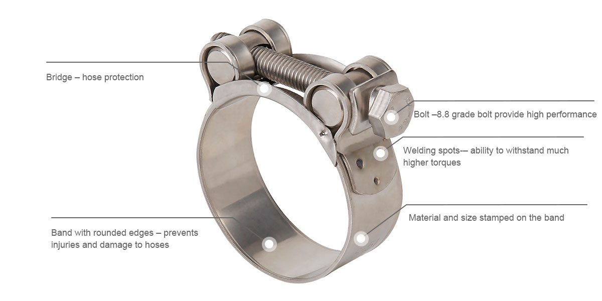 China SS316 High Strength Robust Clamps Manufacturer Kingsun Hose Clamp